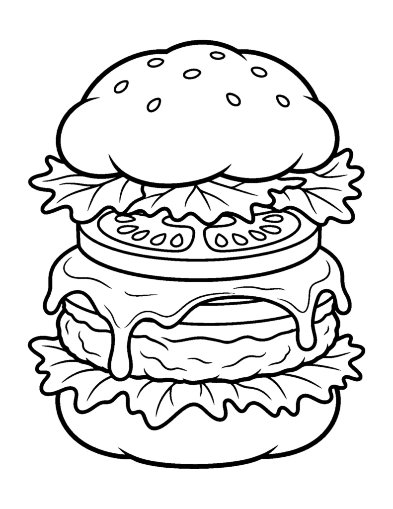 Big Cheeseburger coloring page