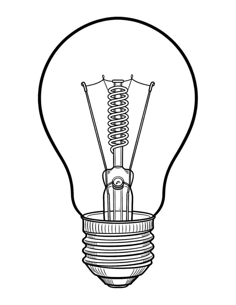 Classic Light Bulb coloring page