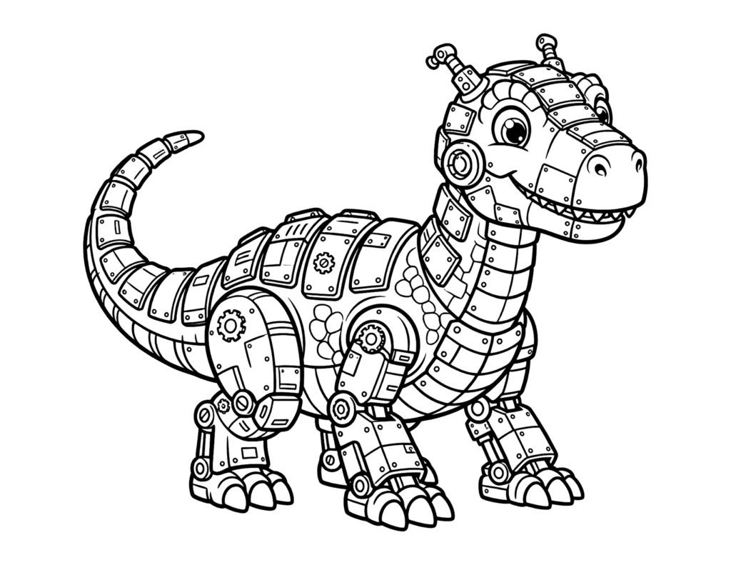 Robot Dinosaur coloring page