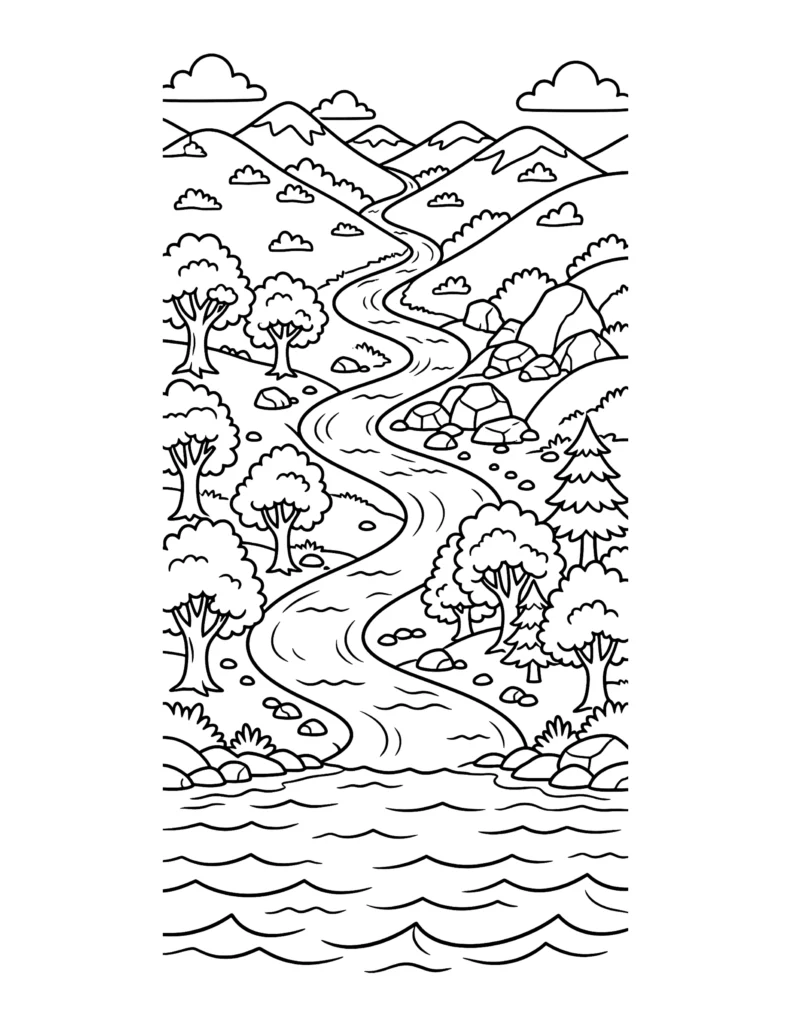 Collection: River Flowing to the Sea coloring page