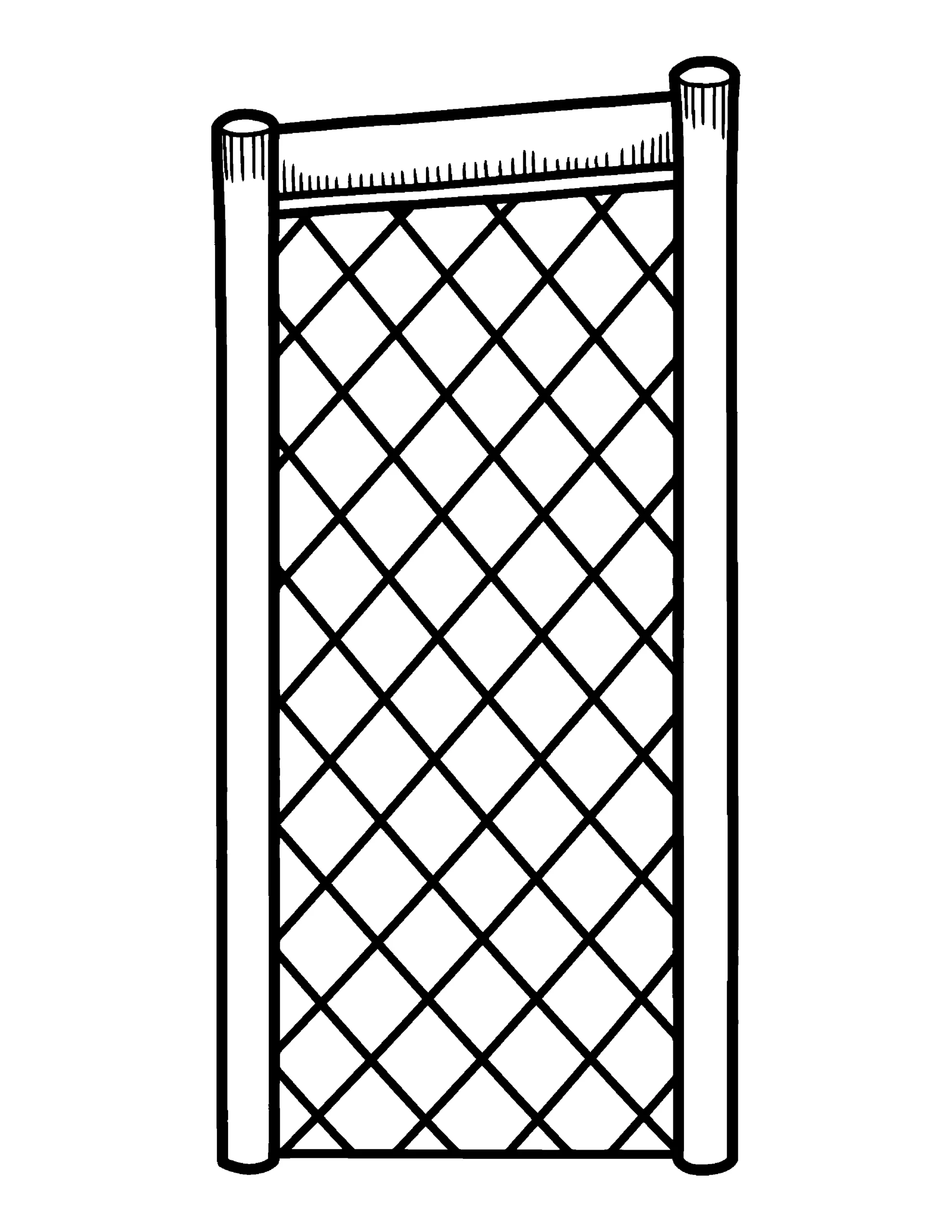 Tennis Net Close-Up colouring page