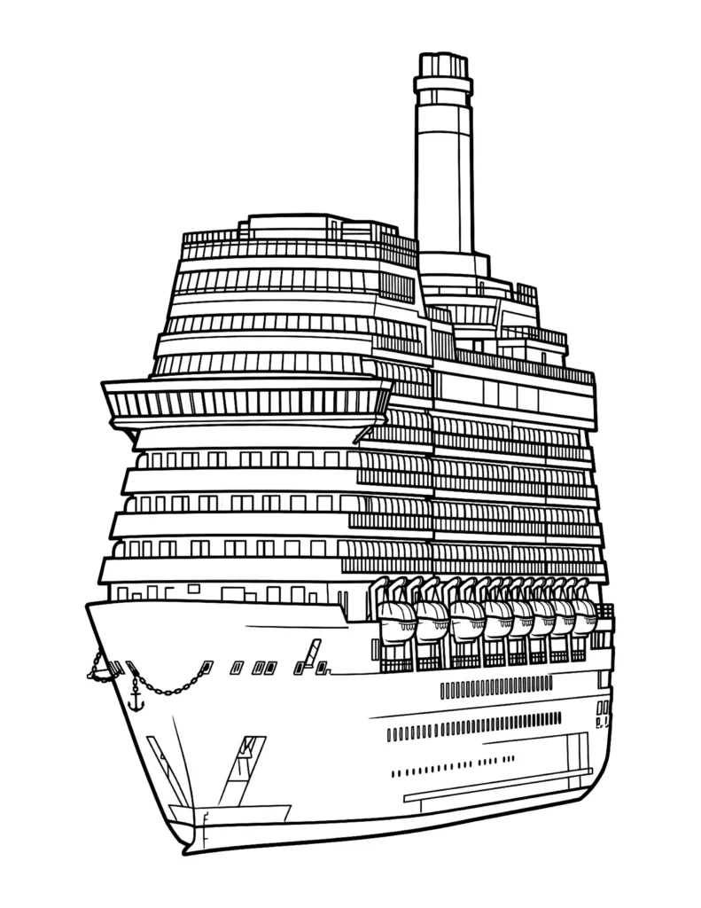 Big Cruise Ship coloring page