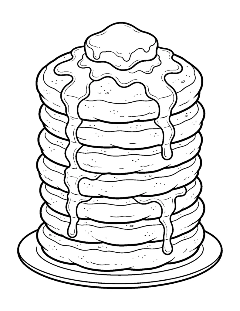 Breakfast Pancakes coloring page