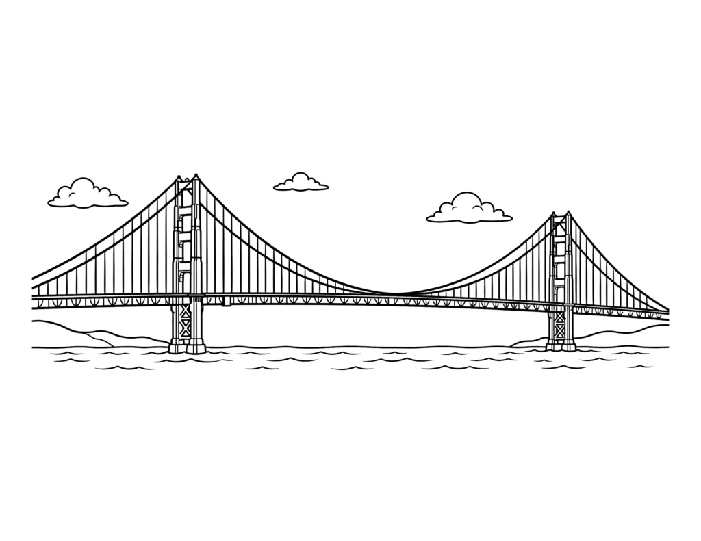 Golden Gate Bridge coloring page