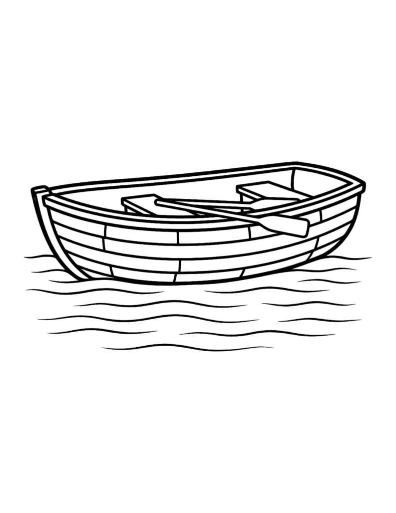 Rowboat With Oars coloring page