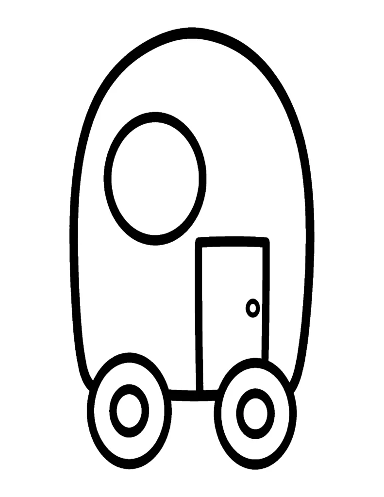 Simple Camper (Easiest, for Toddlers) coloring page
