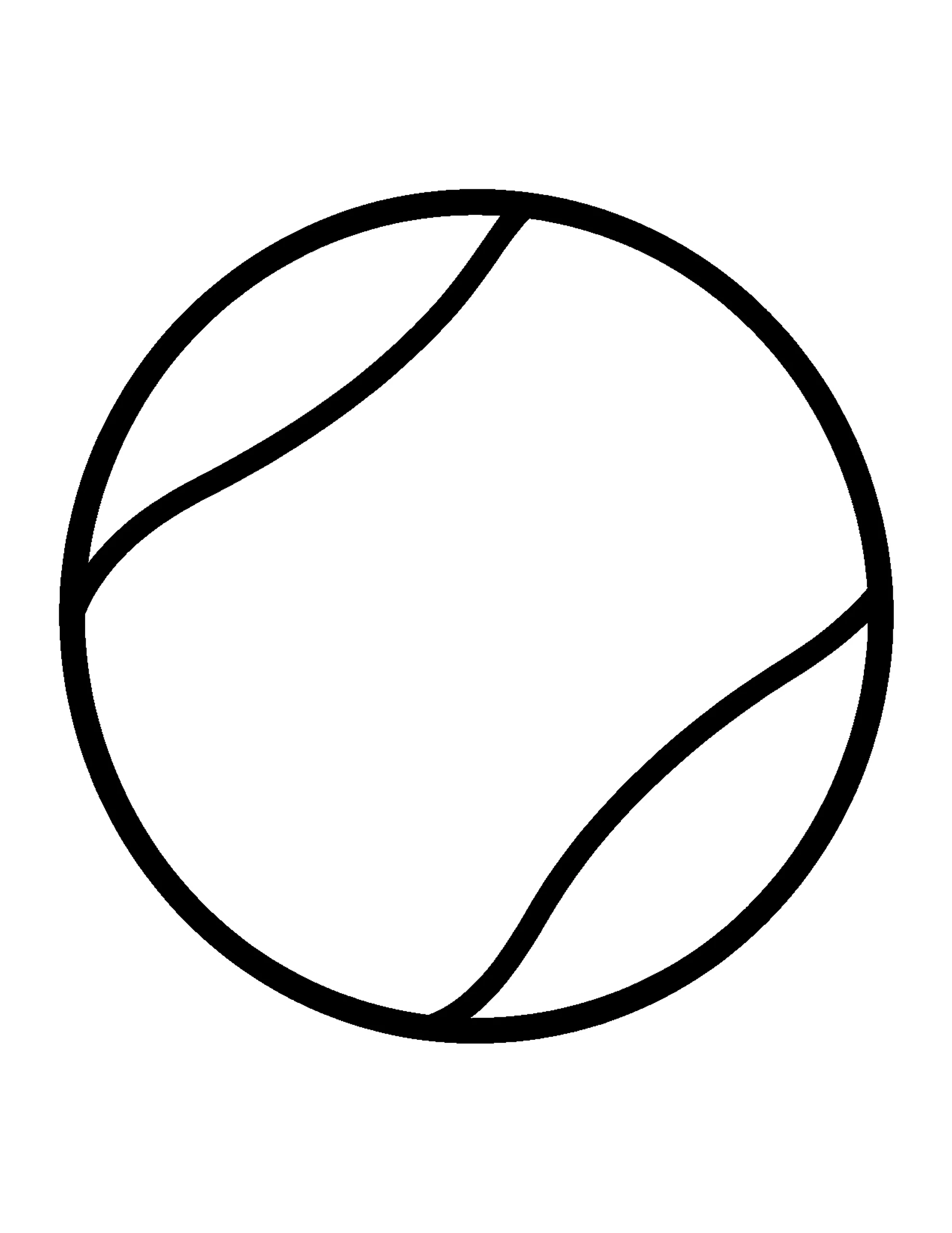 Simple Tennis Ball colouring page