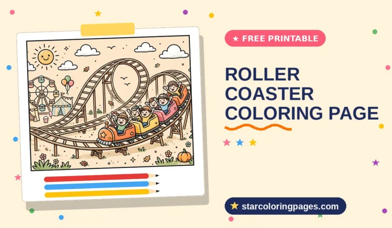 Roller Coaster Coloring Page