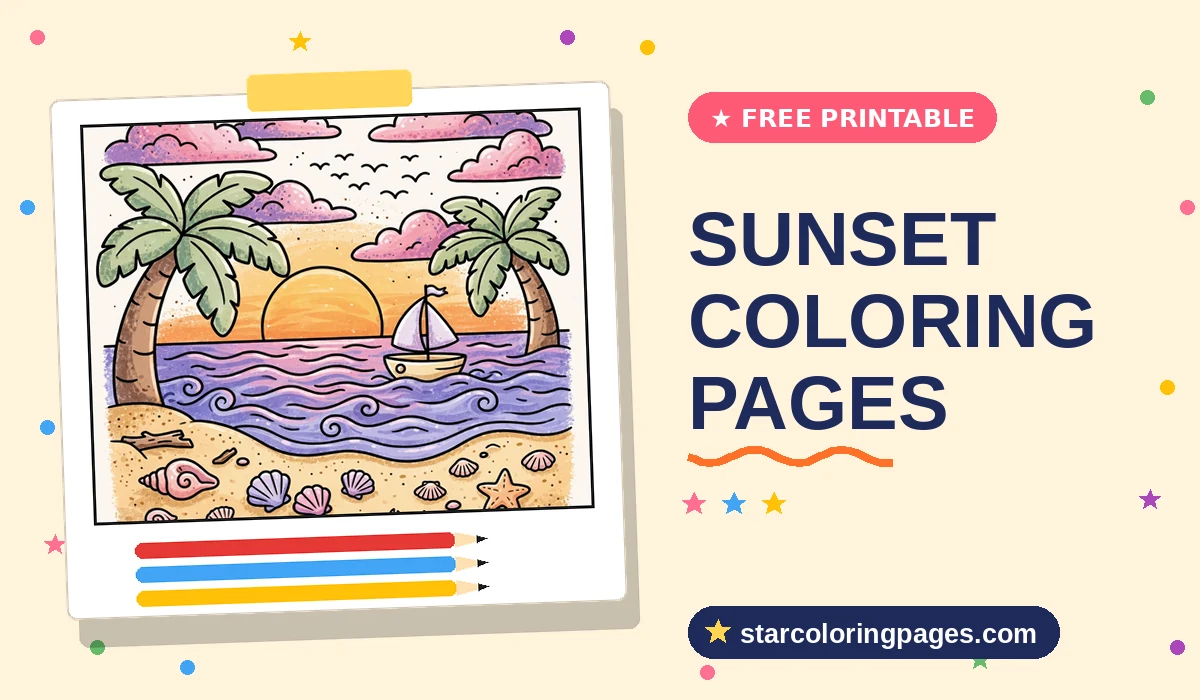Sunset Coloring Pages