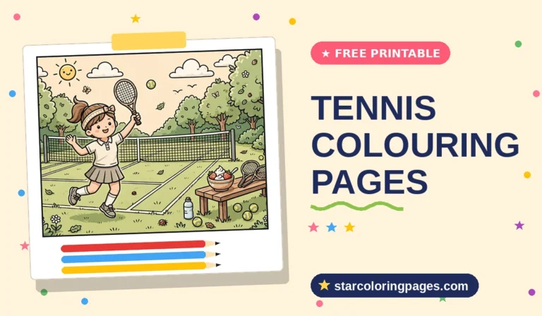 Tennis Colouring Pages