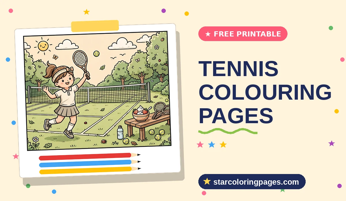 Tennis Colouring Pages